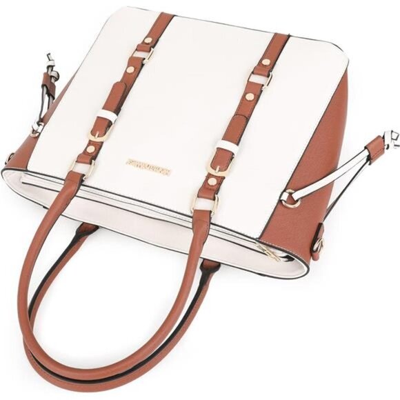 Montana West 3PCS Purses Women Tote Wallet Set Shoulder Bags Beige & Brown NEW - Picture 6 of 6